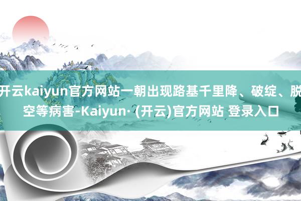 开云kaiyun官方网站一朝出现路基千里降、破绽、脱空等病害